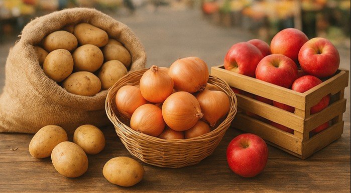 Burgonya-hagyma-alma vásár a Piactéren